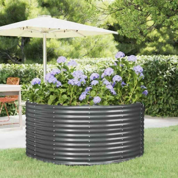 Vidaxl Garden Raised Bed Anthracite 140X140x68 Cm Galvanised Steel Raised Garden Beds