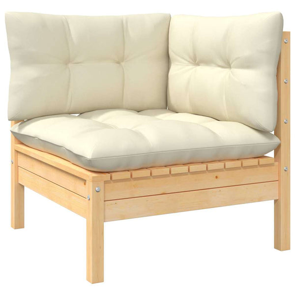 Vidaxl 5 Piece Garden Lounge Set With Cream Cushions Solid Pinewood Other Patio & Garden Furniture