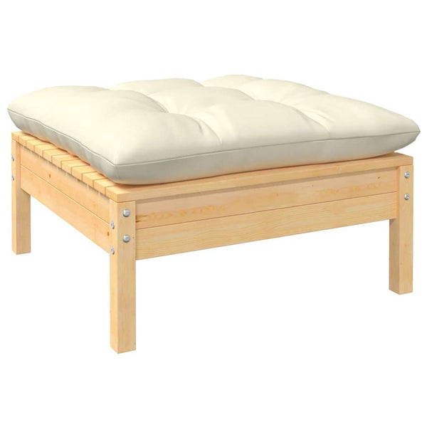 Vidaxl 5 Piece Garden Lounge Set With Cream Cushions Solid Pinewood Other Patio & Garden Furniture
