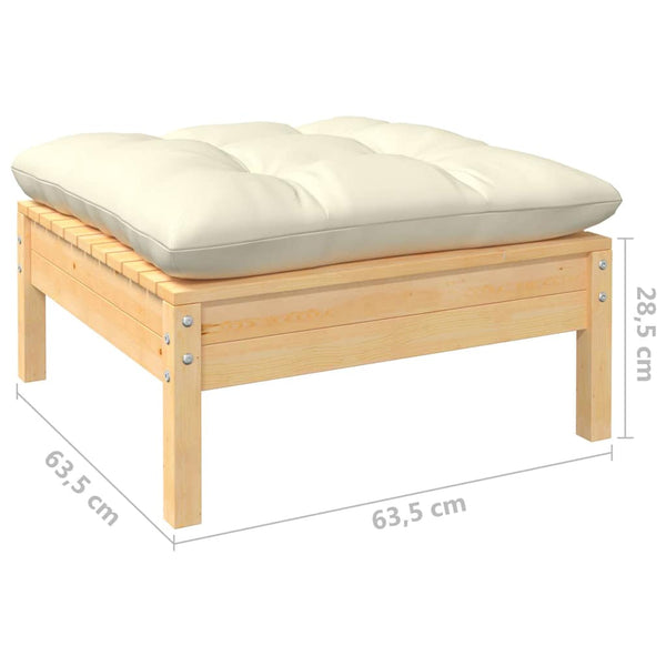 Vidaxl 5 Piece Garden Lounge Set With Cream Cushions Solid Pinewood Other Patio & Garden Furniture