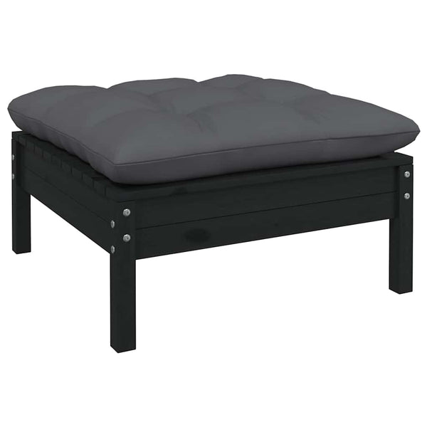 Vidaxl 11 Piece Garden Lounge Set With Cushions Black Pinewood Other Patio & Garden Furniture