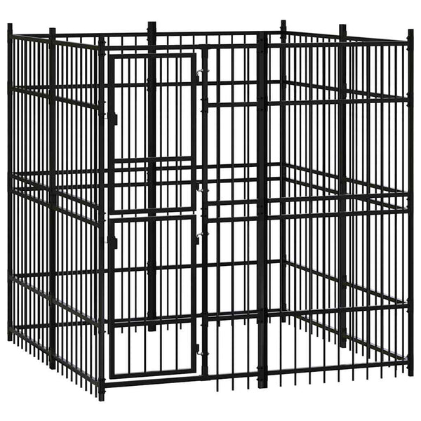 Vidaxl Outdoor Dog Kennel Steel 3.69 Ma Dog Kennels