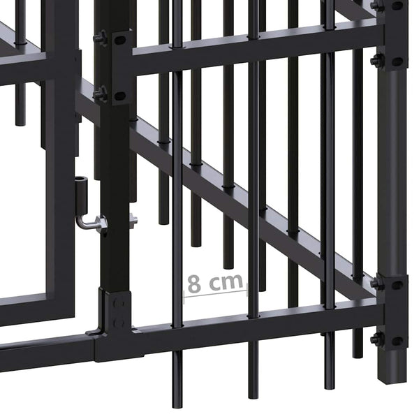 Vidaxl Outdoor Dog Kennel Steel 3.69 Ma Dog Kennels