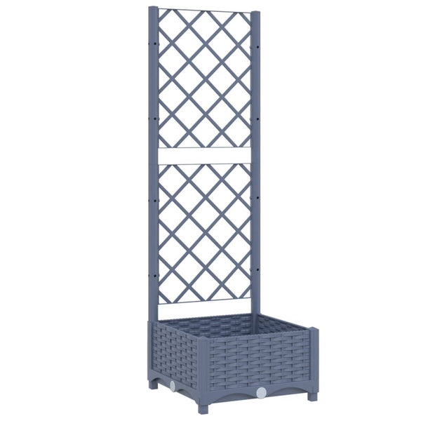 Garden Planter With Trellis Dark Grey 40X40x121.5 Cm Pp Trellises