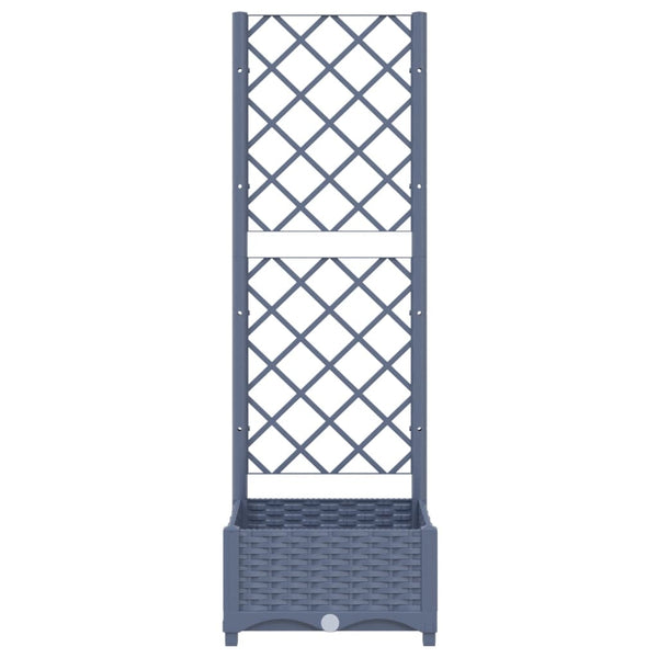 Garden Planter With Trellis Dark Grey 40X40x121.5 Cm Pp Trellises