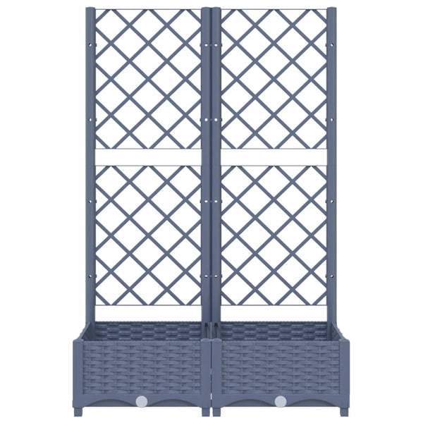 Garden Planter With Trellis Dark Grey 80X40x121.5 Cm Pp Baskets Pots Window Boxes