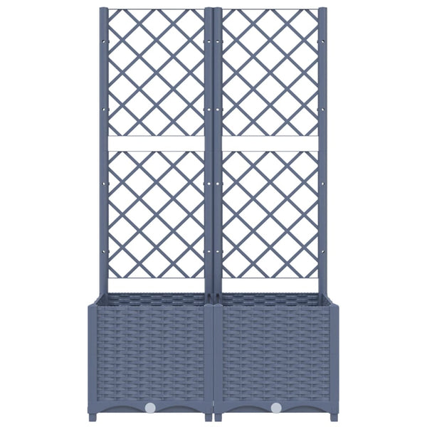 Garden Planter With Trellis Dark Grey 80X40x136 Cm Pp Baskets Pots Window Boxes
