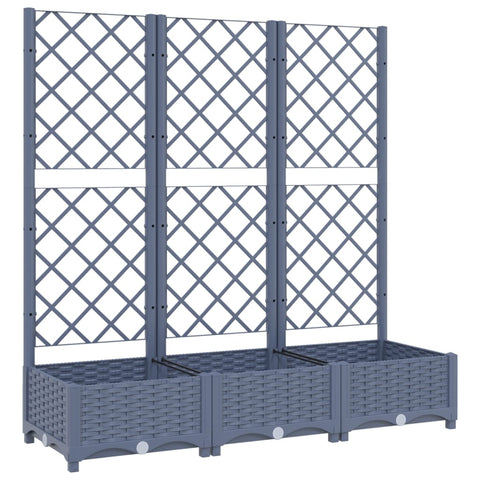 Garden Planter With Trellis Dark Grey 120X40x121.5 Cm Pp Baskets Pots Window Boxes
