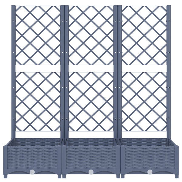 Garden Planter With Trellis Dark Grey 120X40x121.5 Cm Pp Baskets Pots Window Boxes