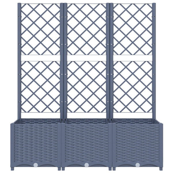 Baskets Pots Window Boxes Garden Planter With Trellis Dark Grey 120X40x136 Cm Pp