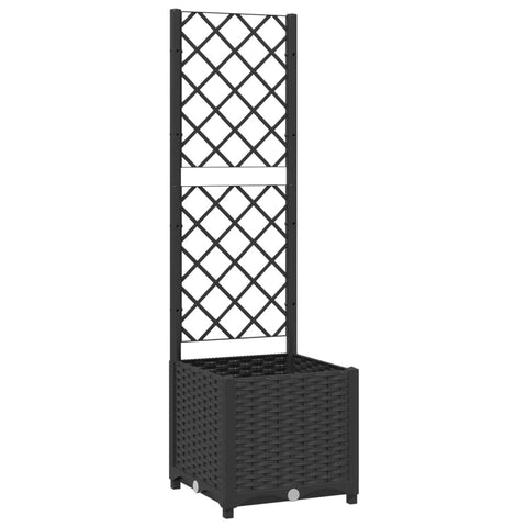 Vidaxl Garden Planter With Trellis Black 40X40x136 Cm Pp Planters & Vases