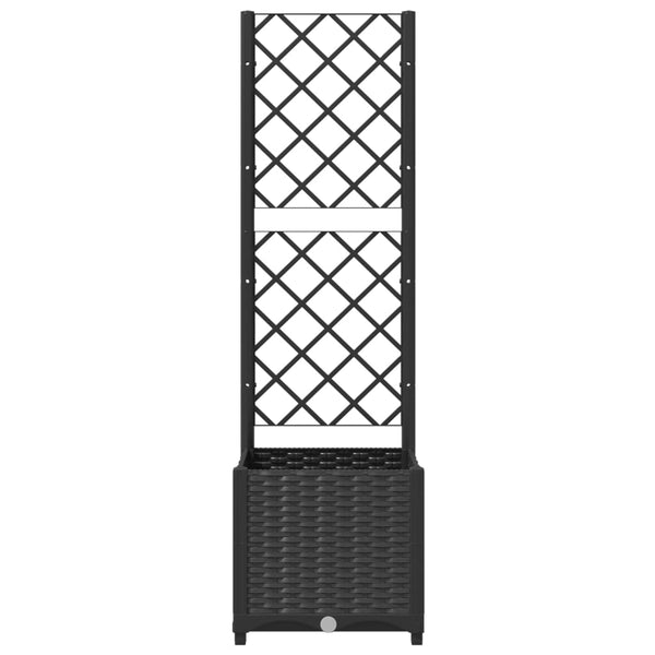 Vidaxl Garden Planter With Trellis Black 40X40x136 Cm Pp Planters & Vases