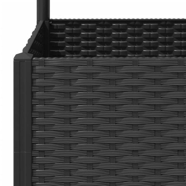Vidaxl Garden Planter With Trellis Black 40X40x136 Cm Pp Planters & Vases