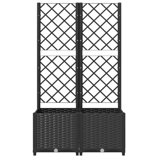 Garden Planter With Trellis Black 80X40x136 Cm Pp Planters & Vases