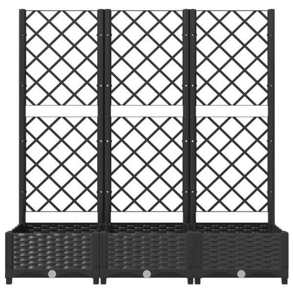 Vidaxl Garden Planter With Trellis Black 120X40x121.5 Cm Pp Planters & Vases