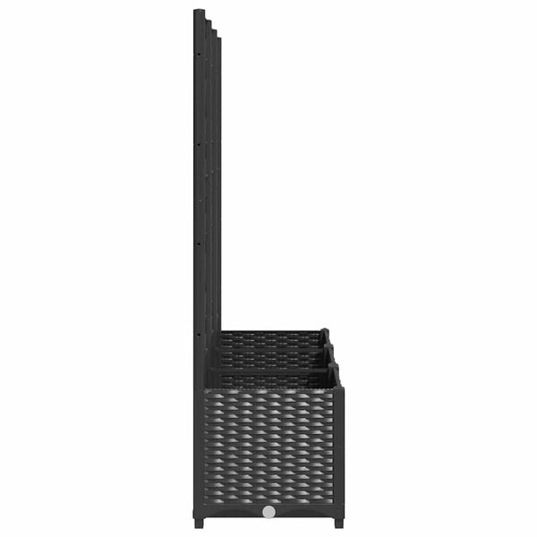 Vidaxl Garden Planter With Trellis Black 120X40x136 Cm Pp Planters & Vases