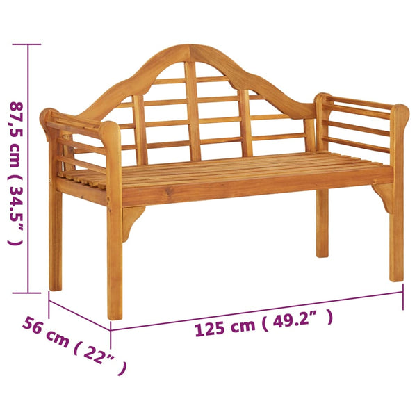 Garden Bench 125 Cm Solid Wood Acacia Patio Benches