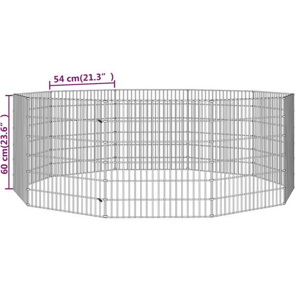 Free Range Animal Enclosure 10 Panel 54X60 Cm Galvanised Iron Small Animal Cages & Hutches