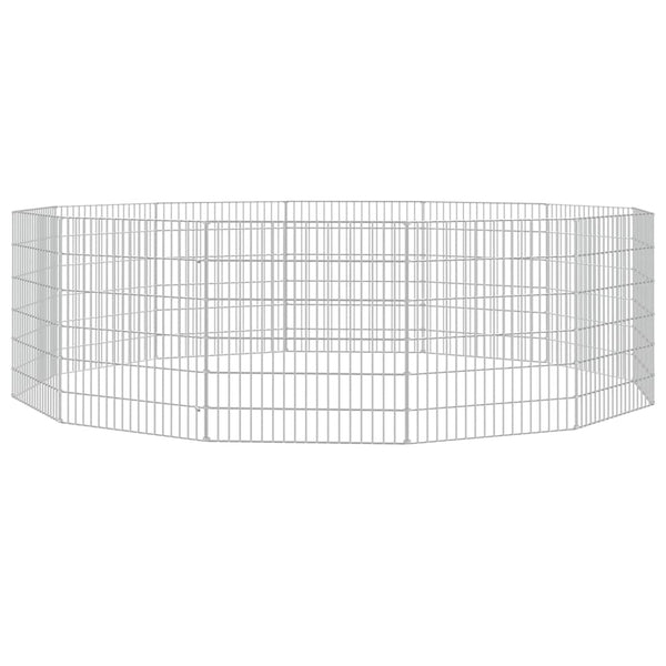 Vidaxl Free Range Animal Enclosure 12 Panel 54X60 Cm Galvanised Iron Small Animal Cages & Hutches