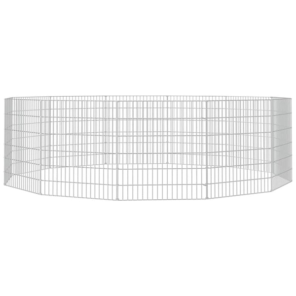 Vidaxl Free Range Animal Enclosure 12 Panel 54X60 Cm Galvanised Iron Small Animal Cages & Hutches