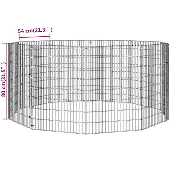 Galvanised Iron Animal Enclosure 10 Panel Adjustable Small Cage Small Animal Cages & Hutches