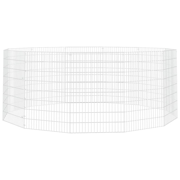 Vidaxl Free Range Animal Enclosure 12 Panel 54X80 Cm Galvanised Iron Small Animal Cages & Hutches