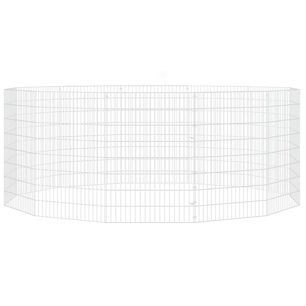 Vidaxl Free Range Animal Enclosure 12 Panel 54X80 Cm Galvanised Iron Small Animal Cages & Hutches