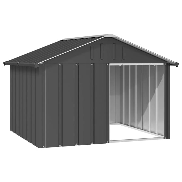 Vidaxl Dog House Anthracite Galvanised Steel Dog Kennels
