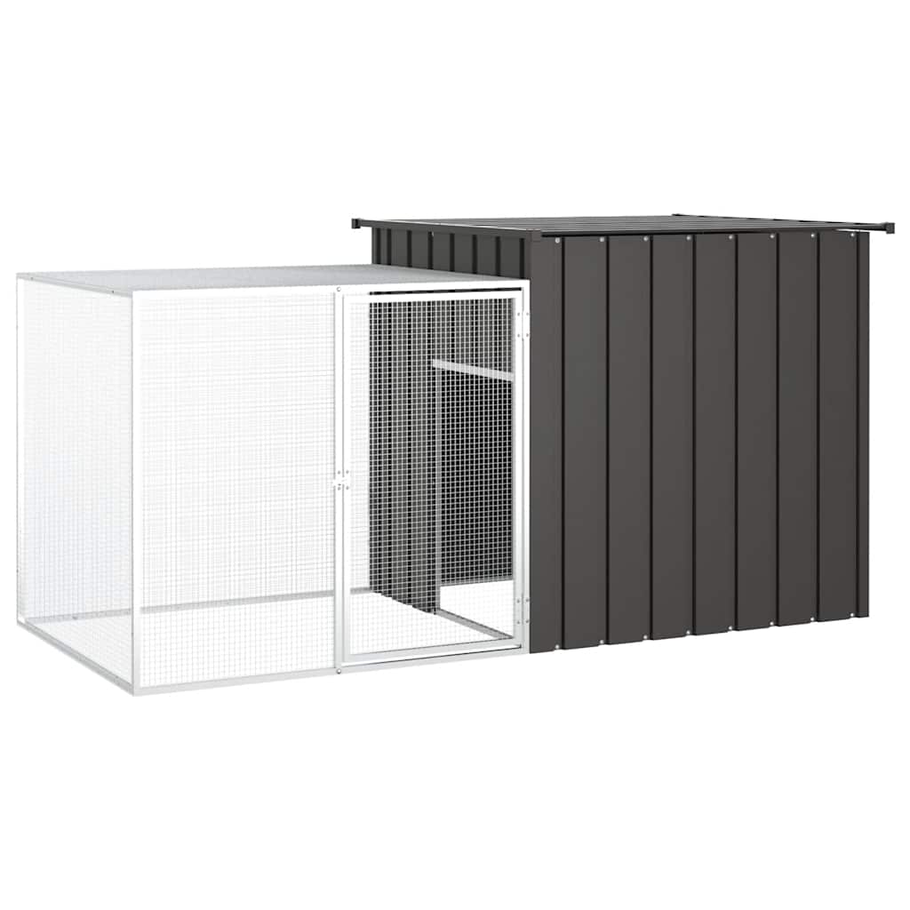Vidaxl Chicken Cage Anthracite 200X91x100 Cm Galvanised Steel Poultry Cages