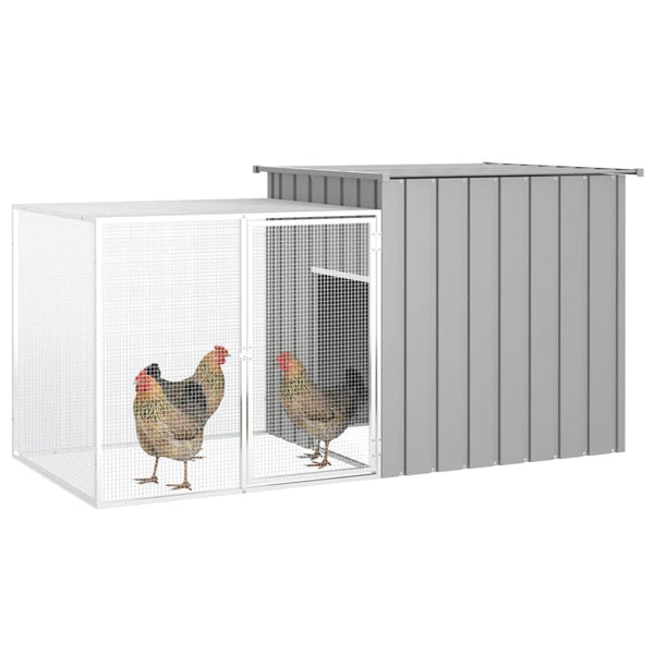 Chicken Cage Grey 200X91x100 Cm Galvanised Steel Poultry Cages