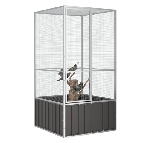Bird Cage Anthracite 111X107x211.5 Cm Galvanised Steel Bird Cages