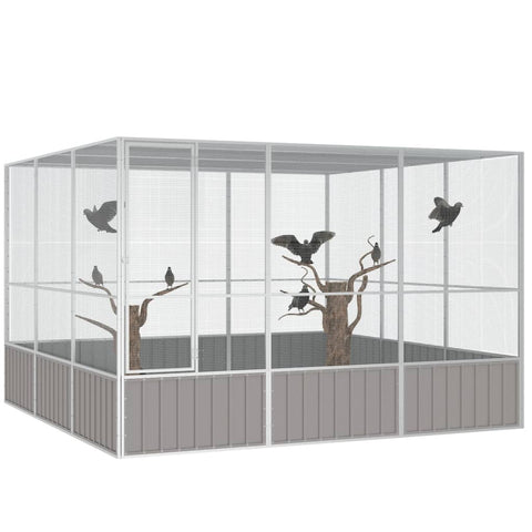 Bird Cage Grey 302.5X324.5X211.5 Cm Galvanised Steel Bird Cages
