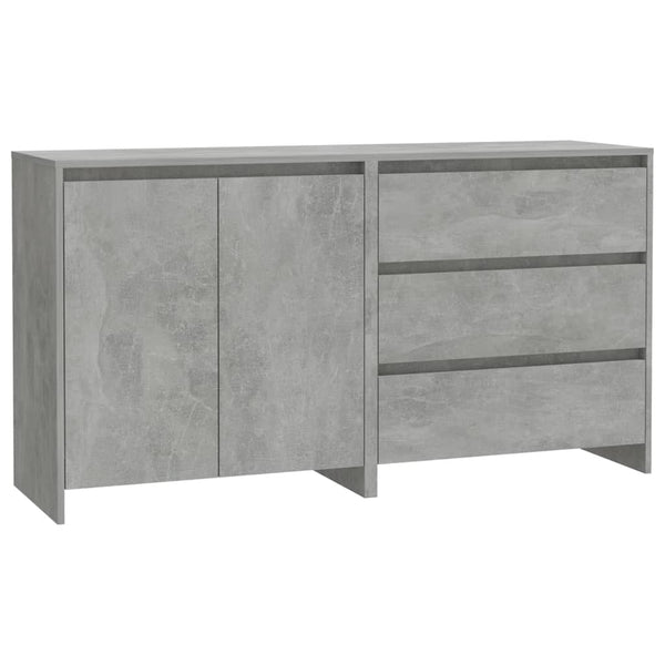 2 Piece Sideboard Concrete Grey Engineered Wood Sideboards & Buffets