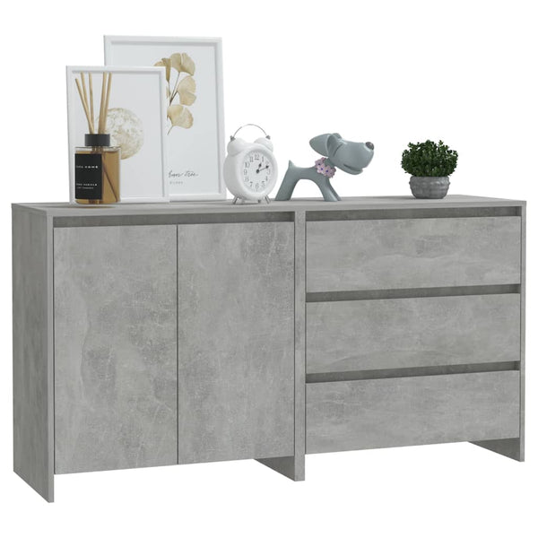 2 Piece Sideboard Concrete Grey Engineered Wood Sideboards & Buffets