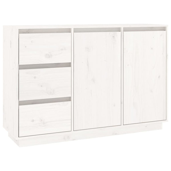 Sideboard White 111X34x75 Cm Solid Wood Pine Sideboards & Buffets
