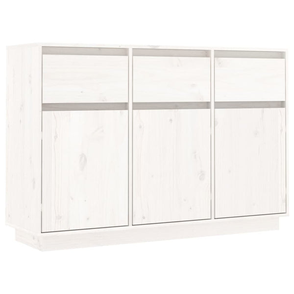 Sideboard White 110X34x75 Cm Solid Wood Pine Sideboards & Buffets