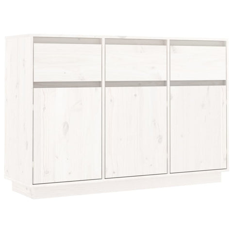 Sideboard White 110X34x75 Cm Solid Wood Pine Sideboards & Buffets