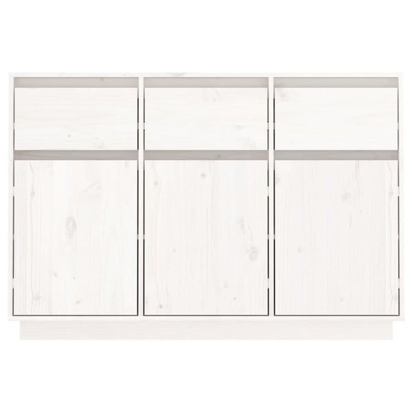 Sideboard White 110X34x75 Cm Solid Wood Pine Sideboards & Buffets