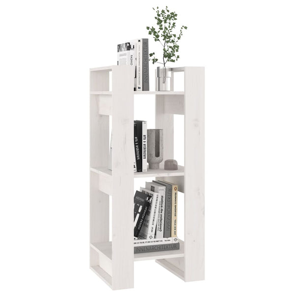 Book Cabinet/Room Divider White 41X35x91 Cm Solid Wood Pine Bookshelves
