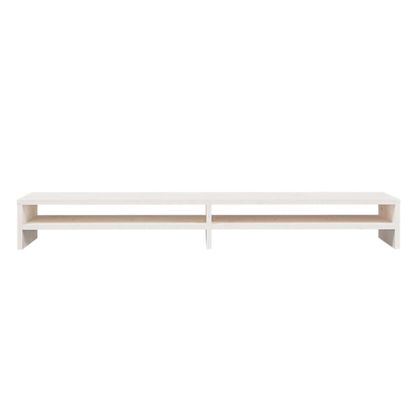 Monitor Stand White 100X24x13 Cm Solid Wood Pine Monitor Mounts & Stands
