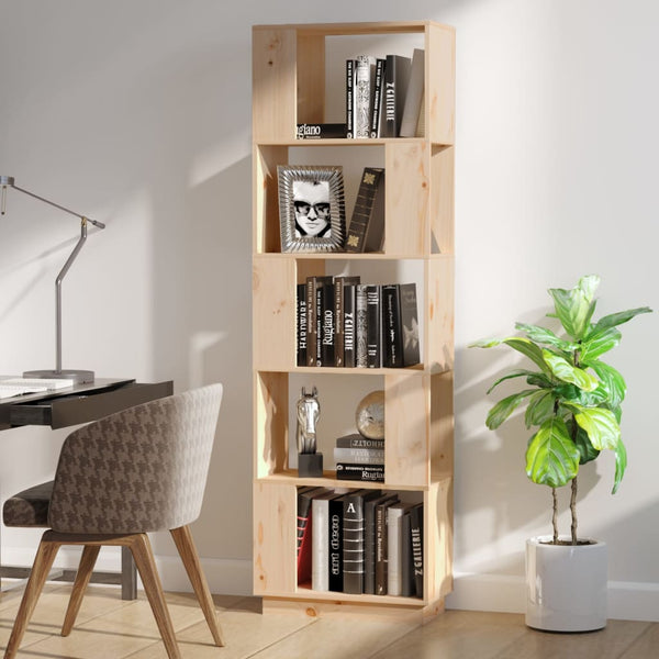 Book Cabinet/Room Divider 51X25x163.5 Cm Solid Wood Pine Bookshelves