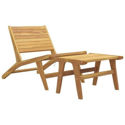 Garden Chair With Footrest Solid Wood Teak Patio Chairs