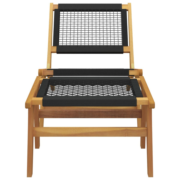 Garden Chair With Footrest Solid Wood Teak And Polyester Patio Chairs