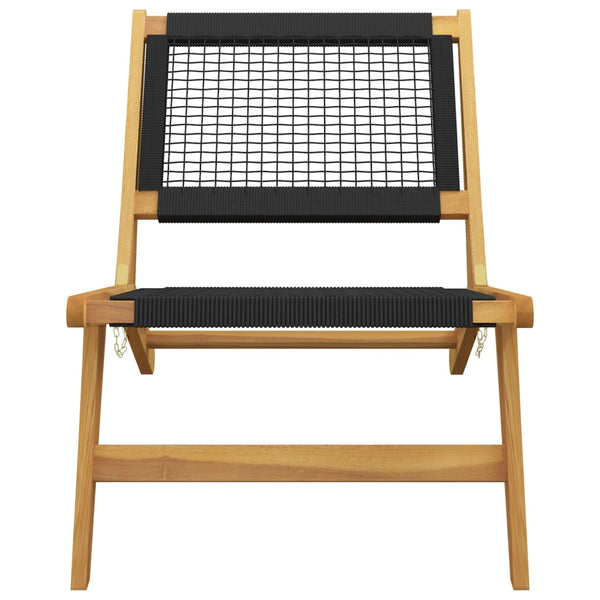 Garden Chair With Footrest Solid Wood Teak And Polyester Patio Chairs