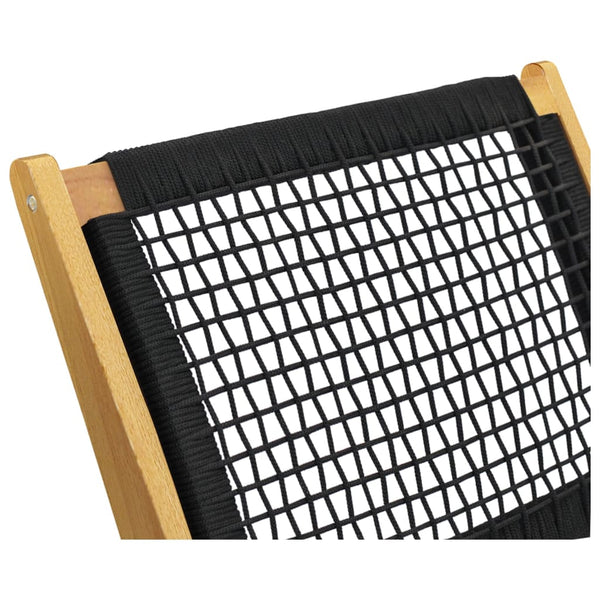 Garden Chair With Footrest Solid Wood Teak And Polyester Patio Chairs