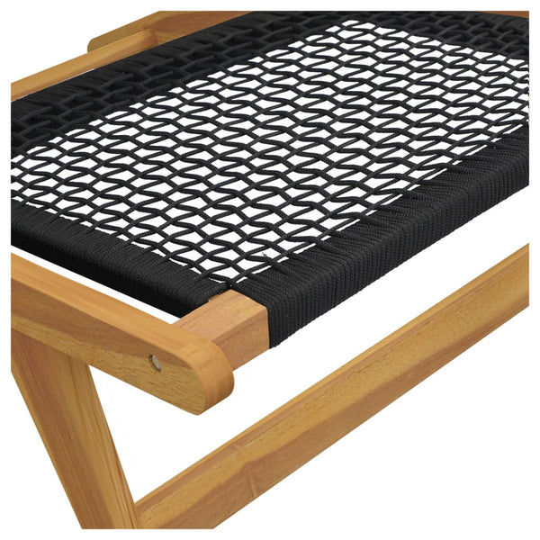 Garden Chair With Footrest Solid Wood Teak And Polyester Patio Chairs