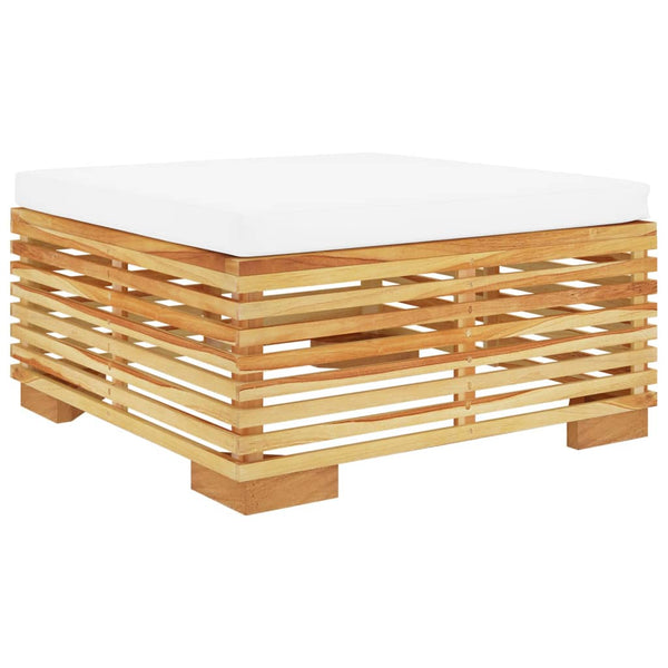 Vidaxl Garden Footrest With Cream Cushion Solid Wood Teak Ottomans Footstools & Poufs