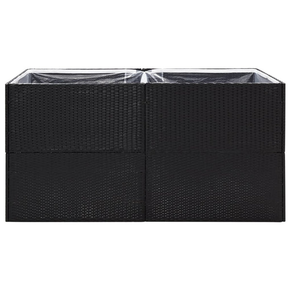 Garden Planter Black 157X80x80 Cm Poly Rattan Planters & Vases