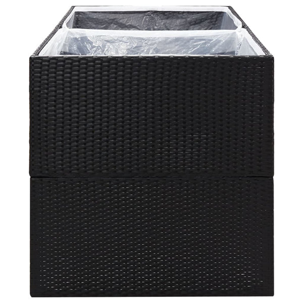 Garden Planter Black 157X80x80 Cm Poly Rattan Planters & Vases