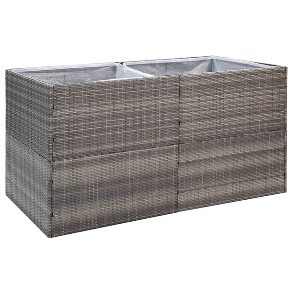 Garden Planter Grey 157X80x80 Cm Poly Rattan Planters & Vases